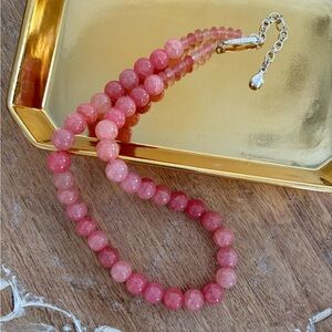 Vintage Givenchy Necklace of Pink Glass Beads.